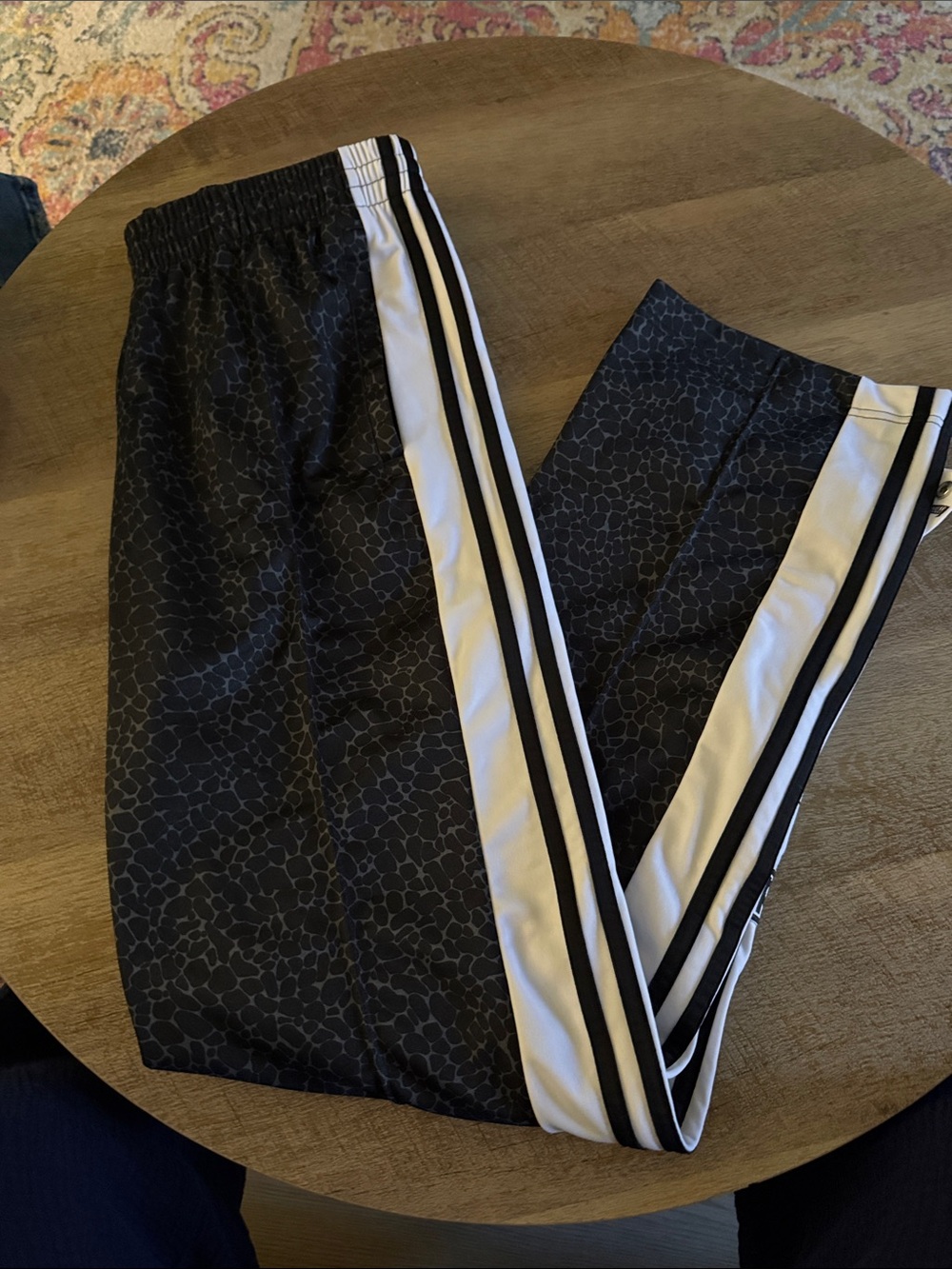 adidas Black Joggers with White Side Panels and Triple Stripes